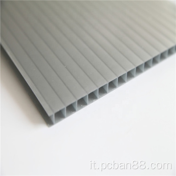 UV Proteggi il foglio cavo in policarbonato in plastica PC multiplo